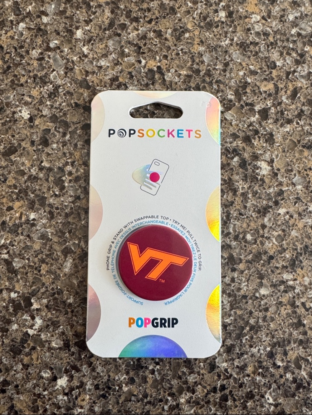 PopSocket PopGrip VT Maroon & Orange Phone Grip